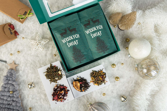 Zestaw herbat świątecznych 4 x 50 g torebki prezent na święta upominek box