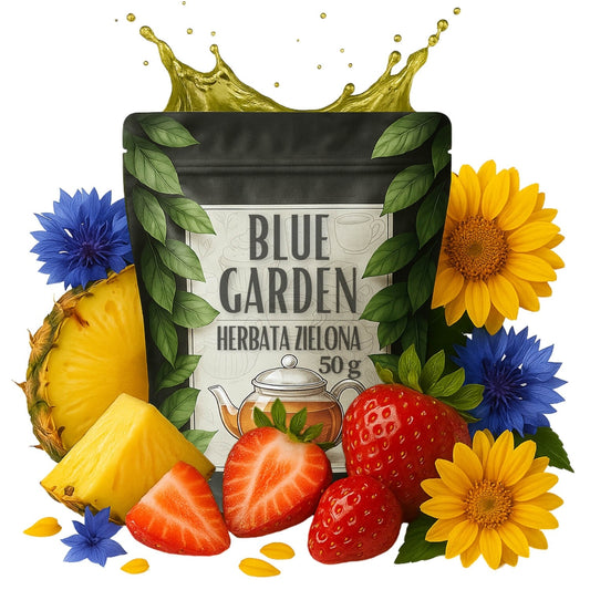 Blue Garden 50 g herbata zielona z owocami tropikalnymi i nutą kwiatów