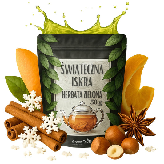 Świąteczna Iskra 50 g herbata zielona sencha z cynamonem i orzechem